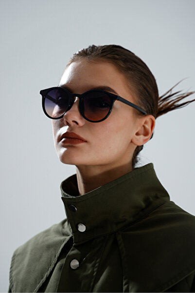 miii Round Black Gradient Unisex Glasses with Blue Light Protection