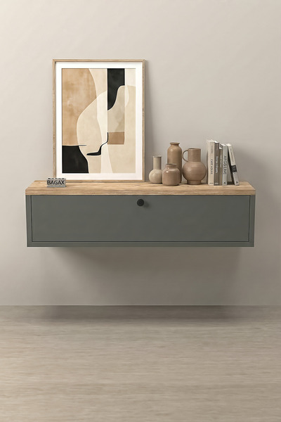 BAGAX Tek Kapaklı Modern Dresuar Antre Hol Dekoratif Dresuar Mobilya 80 CM