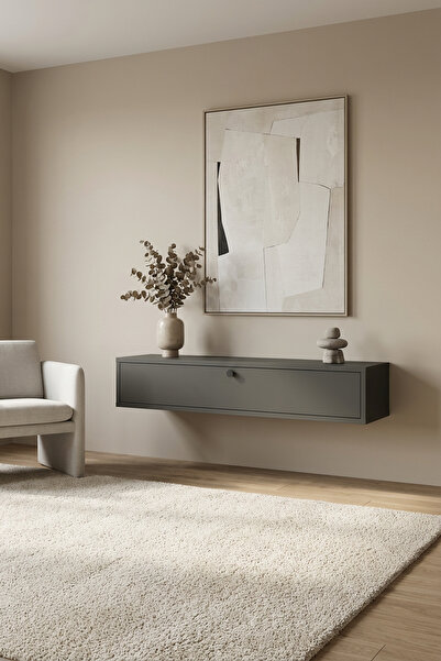 BAGAX Tek Kapaklı Modern Dresuar Antre Hol Dekoratif Dresuar Mobilya 100 CM