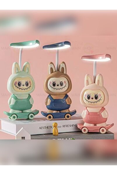 MAİN SHOP Sevimli Labubu Kaykay Tasarımlı Masa Lambası Çocuk Odası Gece Lamba...