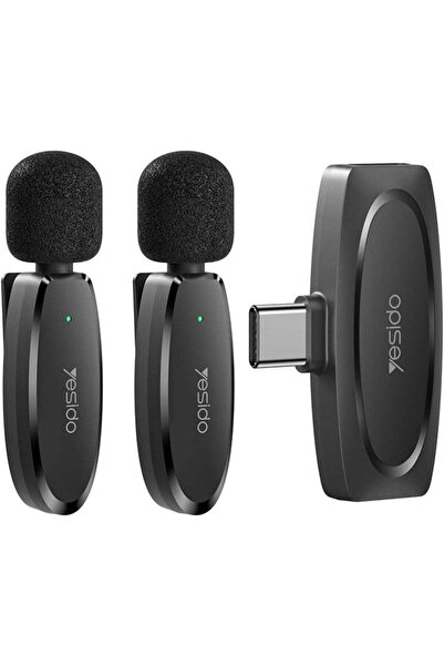 Yesido Dual Wireless Lavalier Microphone for iPhone 16/15, Android & USB-C Laptops