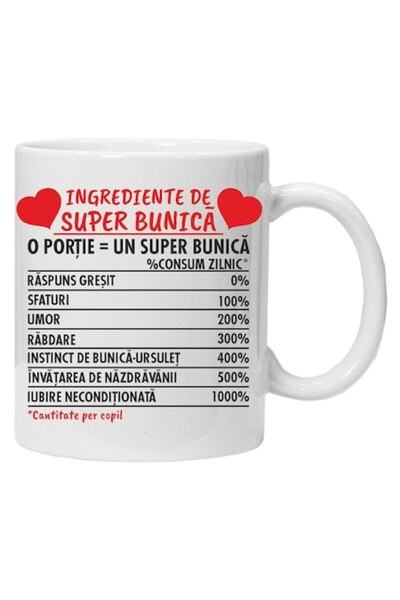 CRD PRINT Personalized mug "Ingredients of super...", grandma, CRD PRINT, 330ml, white
