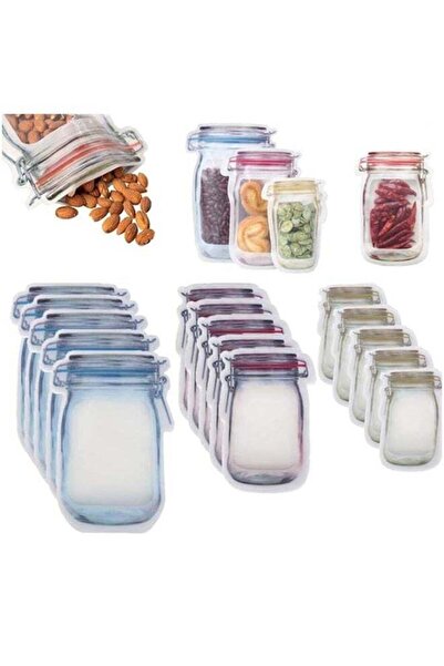 Arabest Reusable Airtight Seal Food Storage Bags, for Travel Camping,3 Colors 20 Pack