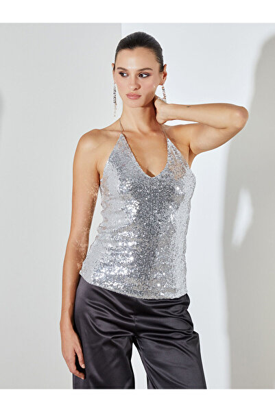 LC Waikiki Halter Yaka Pul Payetli Bluz