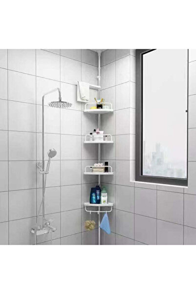 BLUMA Raft telescopic de colț, 4 rafturi reglabile, oțel inoxidabil, instalare fără găurire