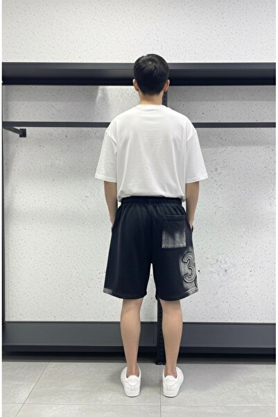 VAIA Luxury washed men's cotton shorts, oversized.