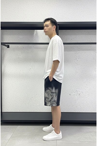 VAIA Luxury washed men's cotton shorts, oversized.