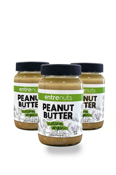 entrenuts Organic Roasted Peanut Butter - No Additives - Glass Jar - 370 g - Smooth