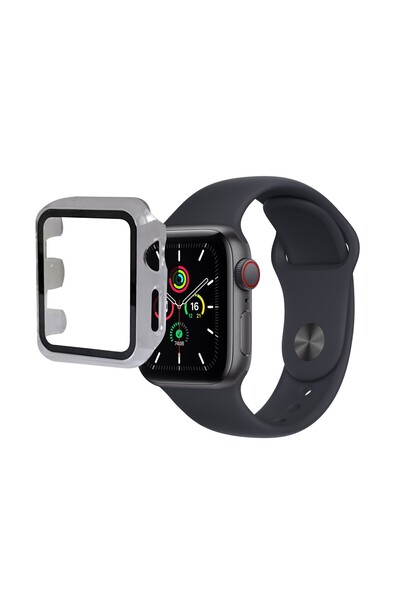 KOMA Capac de protecție cu sticlă călită pentru Apple Watch 41 mm (Series 7, ...