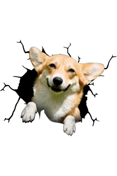 MaffStuff Sticker Decorativ Câine Corgi Galez, Autoadeziv, 30×30 cm