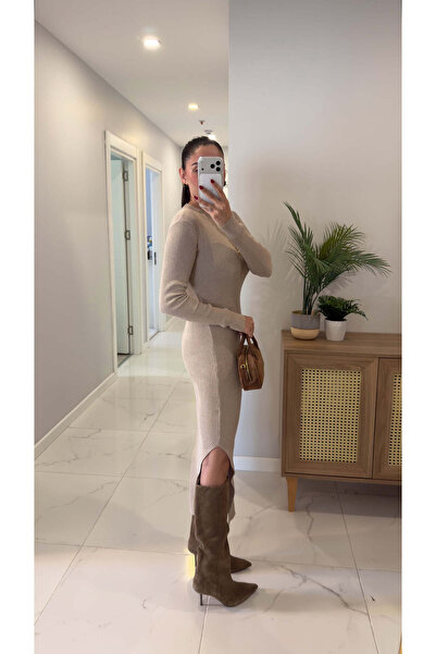 BİRCANÇİL Φόρεμα Tesella Taş κοτλέ Πλαϊνό άνοιγμα Φόρεμα