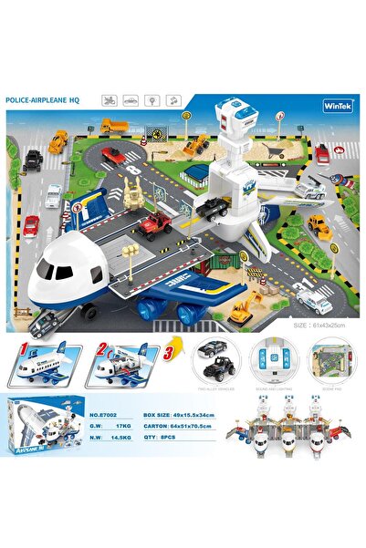Hibobi Premium Airplane & Airport Playset with Planes, Helicopter, Trucks, Signs, and Fabric Playmat