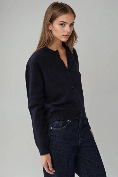 Hiccup Crew Neck Soft Textured Regular Fit Knitwear Cardigan