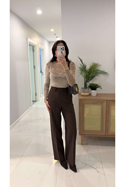 BİRCANÇİL Nesila Coffee Palazzo Pants