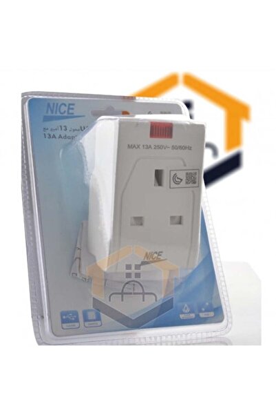 Choice 13A Three-Prong Plug Adapter with 2 USB Ports