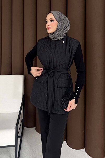 Melike Tatar Stoned Quilted Vest 32-3732