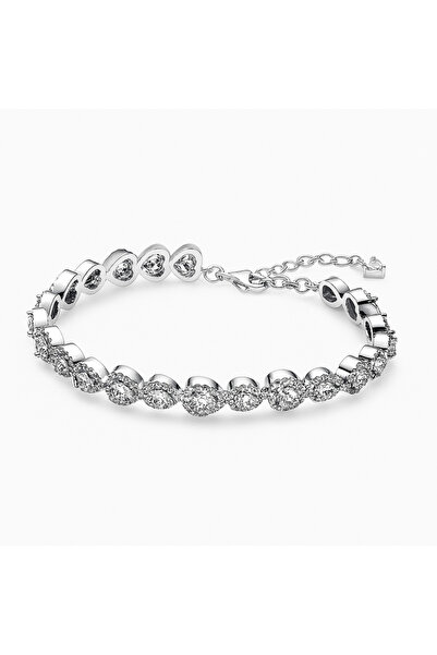 NOVVO Bratara White Heart Silver