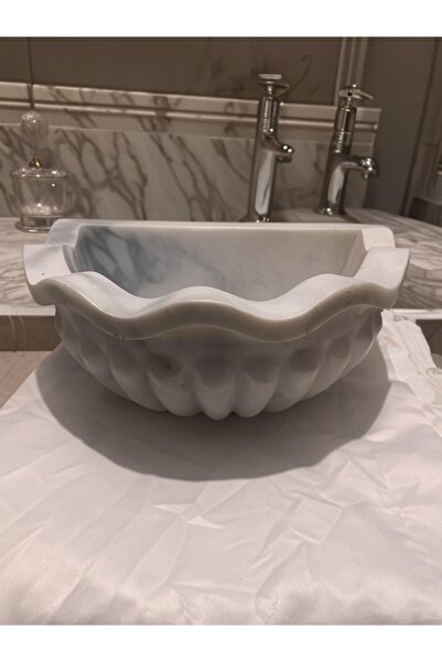 Home طاولة رخام طبيعي 42 سم - طراز عثماني كلاسيكي مع شرائح بطيخ