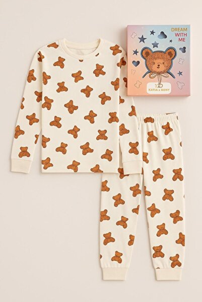 Katia&Bony Children's Teddy Patterned Boxed Pajama Set