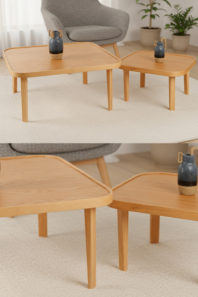 Eymense Pera Orta Sehpa İkili Set Ceviz