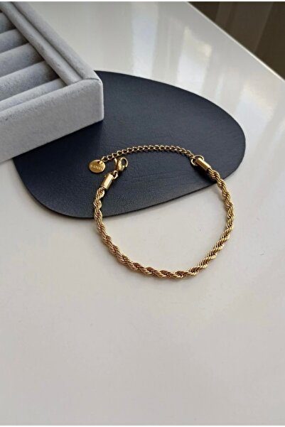 Çelik Burgu Bileklik Gold Rengi