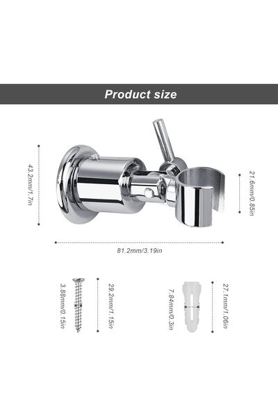 ALMEKAQUZ All Metal 180° Adjustable Handheld Shower Head Holder Wall Mount