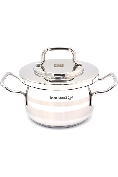 KORKMAZ Astra Stainless Steel Pot, 20 cm Size, 2 Liter Capacity