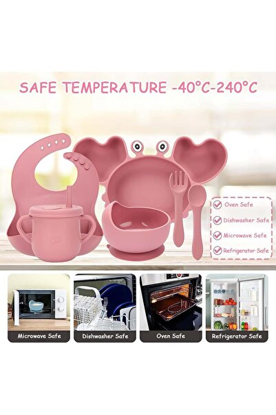 Generic Mikooz 12-Piece Silicone Baby Weaning & Feeding Set with Plate, Lid, Bib, Spoons and Forks