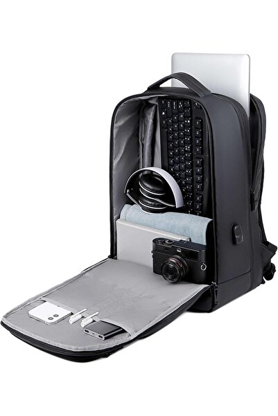 HIKE Premium Expandable Water-Resistant Laptop Backpack with Built-in USB Port & Separate Laptop Com