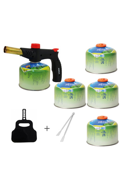 NURGAZ 1 Adet Çakmaklı Pürmüz + 4 Adet Yedek Kartuş +Karavan Kampüs Yelpaze v...