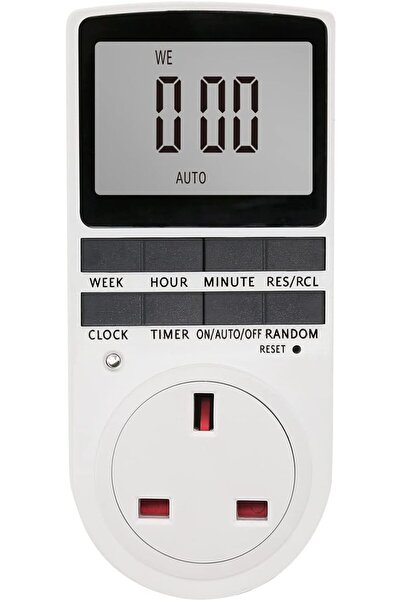 EACAM مقبس مفتاح مؤقت رقمي - مؤقت LCD قابل للبرمجة (قابس المملكة المتحدة)