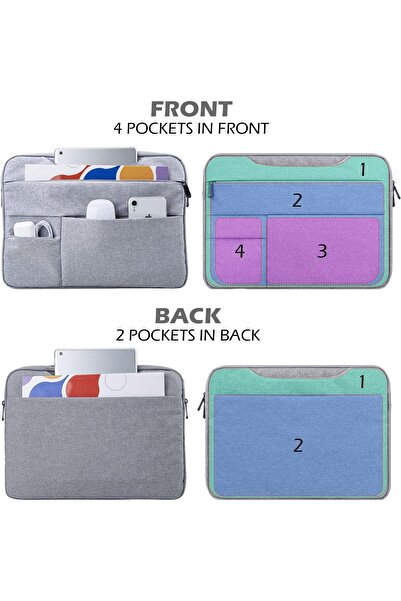 TERRIFI 15.6-inch Laptop Sleeve, Waterproof Polyester, Padded, Gray