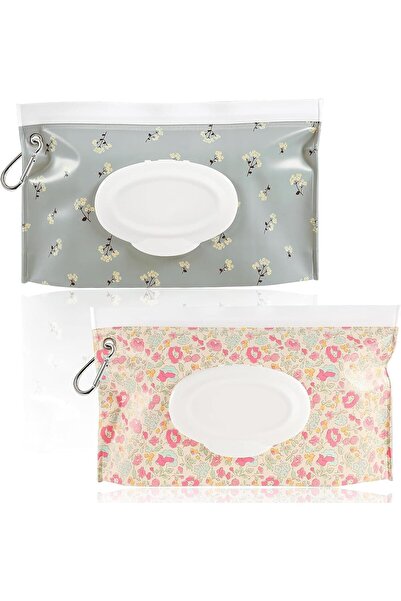 Tazweeq موزع مناديل مبللة للأطفال من تازويك، عبوة من قطعتين، حامل مناديل محمول قابل لإعادة التعبئة، علبة مناديل سفر قابلة لإعادة الاستخدام (F)