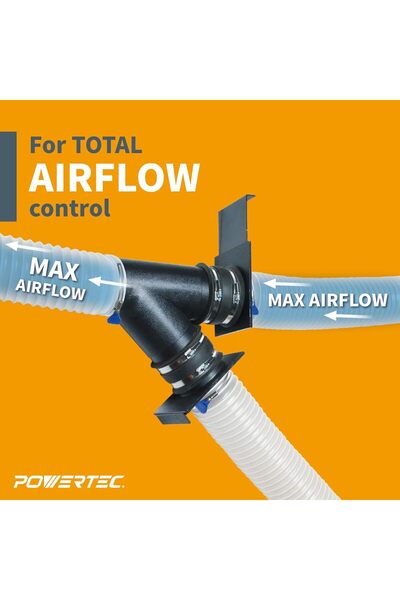 POWERTEC 70108-P6 4 Inch Blast Gate for Dust Collector, Dust Collection Fittings - 6PK