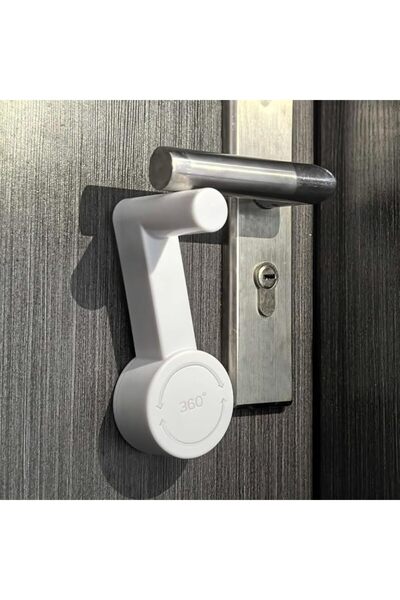 Generic Azoni Door Handle Lock — No-Drill, Child & Pet Resistant, White
