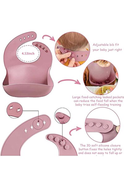 Generic Mikooz 12-Piece Silicone Baby Weaning & Feeding Set with Plate, Lid, Bib, Spoons and Forks
