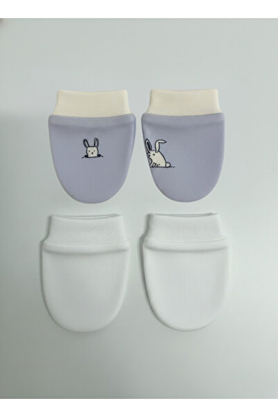 Messido 100% Cotton 2-Piece Glove Set - Blue / White