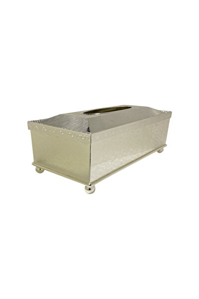 Generic Tissue box with basket, heavy silver color