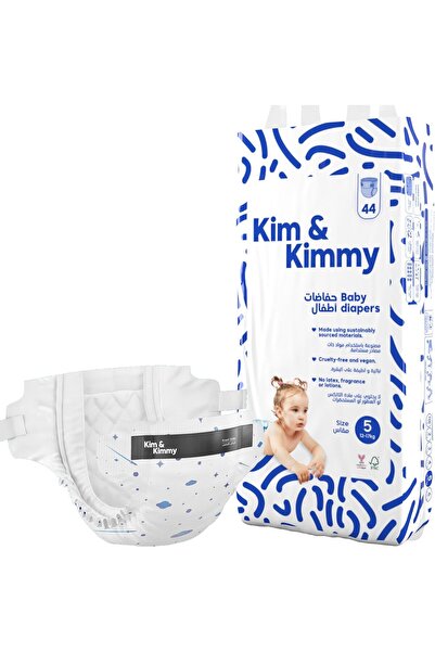 Kim&Kimmy حفاضات كيم وكيمي إيكو، مقاس 5 (12-17 كجم)، 44 قطعة - حماية من التسر...