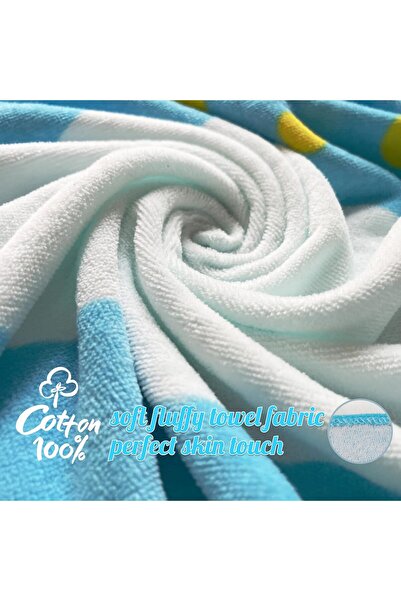 Generic Milarods Soft Cotton Baby Bath Towel for Beach, Ages 0-8, Blue Elephant - 0-4