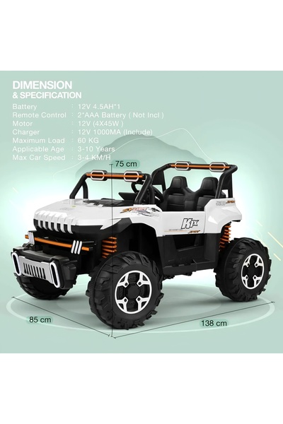 My modern game A four-wheeled sports Jeep with flashing lights, available in red, white, blue, and gray, 12 volts, suitable for ages 2 to 8 years.