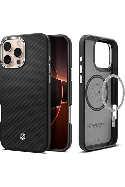Spigen غطاء حماية Enzo Aramid Fiber MagFit لهاتف iPhone 16 Pro MAX [متوافق مع...