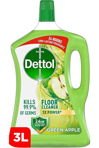 Dettol Power Floor Cleaner, Green Apple Scent, 3L