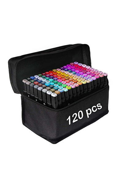 QZZ Set of 120 Professional Touch Twin Markers – Double-Ended, Mixed Colors