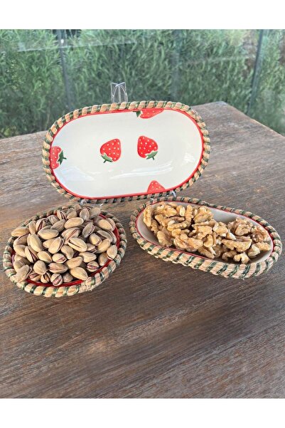 home inn Handmade Presentation Bowl Set |   Stain-Resistant |   Wicker Look Rope Edge Design – Presentation Set of 3