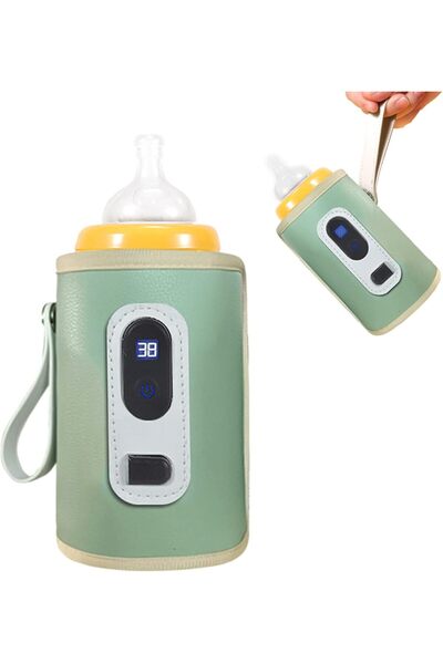 LJCM سخان زجاجات الأطفال المحمول - سخان زجاجات السفر USB (أخضر)