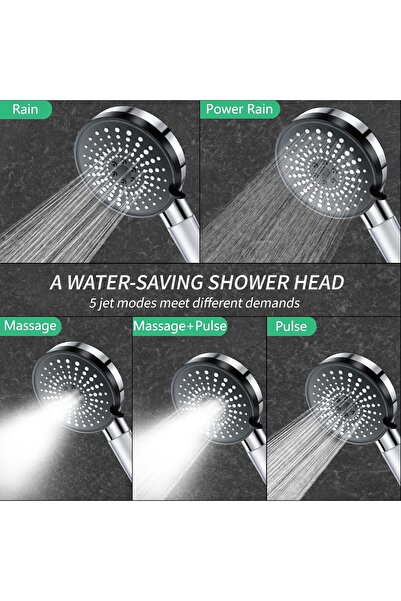 Generic YYOOUU Upgraded 5-Mode High-Pressure Handheld Filtered Shower Head with PP Cotton Filter