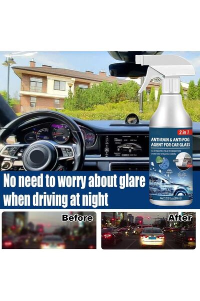 NALACAL بخاخ مضاد للضباب للزجاج الأمامي، قطعتان، 60 مل - طلاء مقاوم للماء لزج...