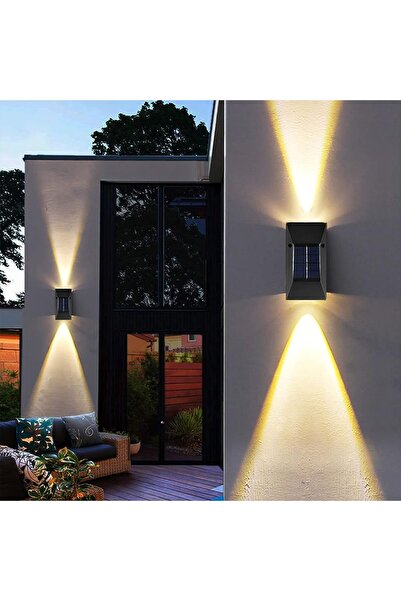 NALACAL قطعتان من مصابيح الحائط الشمسية - IP65 مقاومة للماء لأعلى/لأسفل، مصبا...