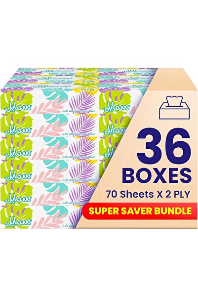FINE Smile 2-Ply Facial Tissues – 70 Sheets x 36 Tissue Boxes